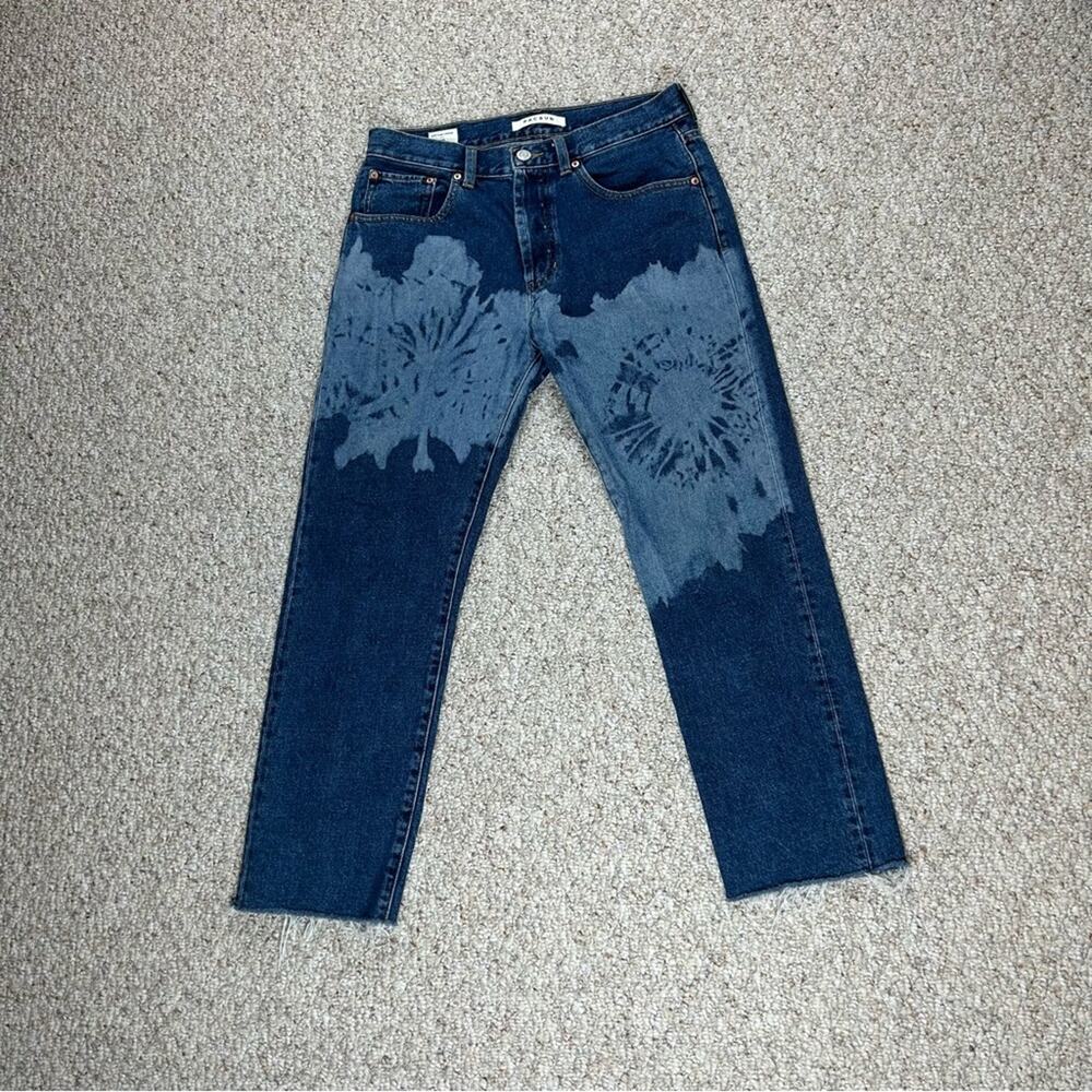 PacSun Vintage Loose Bleached Jeans Women's 30 Button Fly Raw Hem Dark Wash
